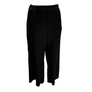 Alex Evenings Black Velvet Wide Leg Pants Small Glam Luxe Holiday Party Elegant
